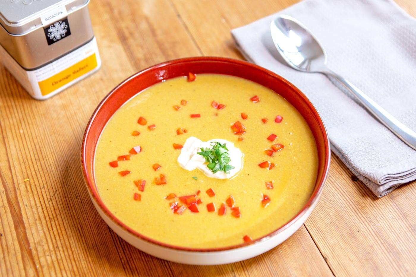 Orange Safari Mais-Suppe 